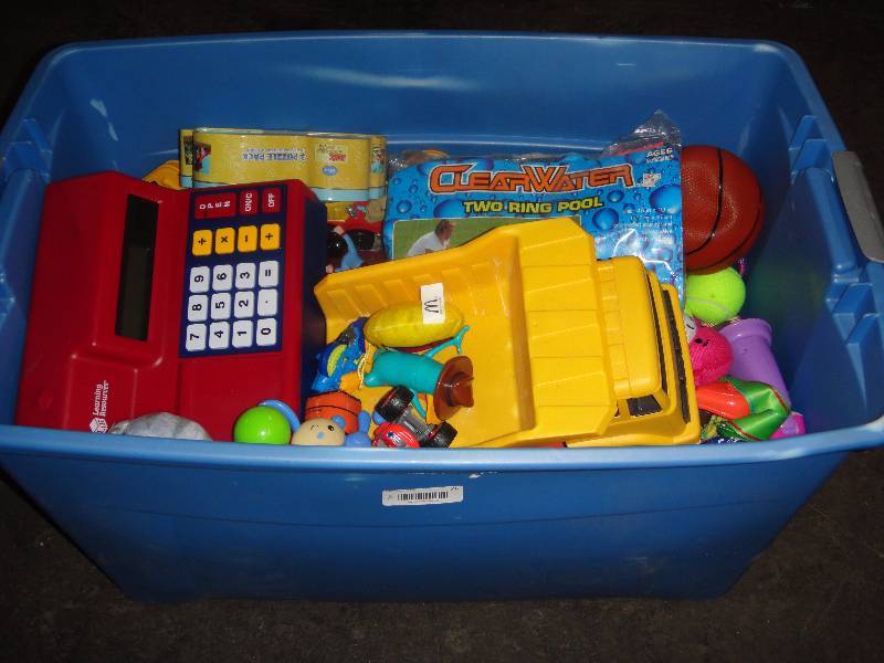 lot 76 image: Large Tote of Toys