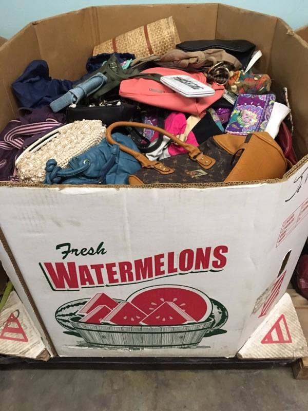 lot 1180 image: Gaylord with Large Quantity of Swap and Shop Random Items Gaylord not included bring your own bags or totes