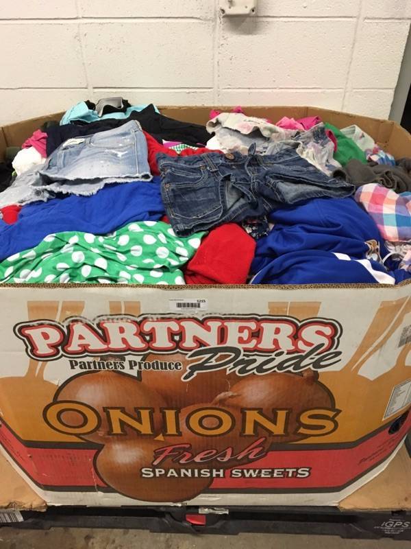 lot 1215 image: Gaylord with Large Quantity of Swap and Shop Random Items Gaylord not included bring your own bags or totes