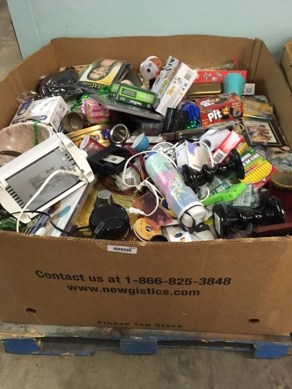 lot 1217 image: Gaylord with Large Quantity of Swap and Shop Random Items Gaylord not included bring your own bags or totes