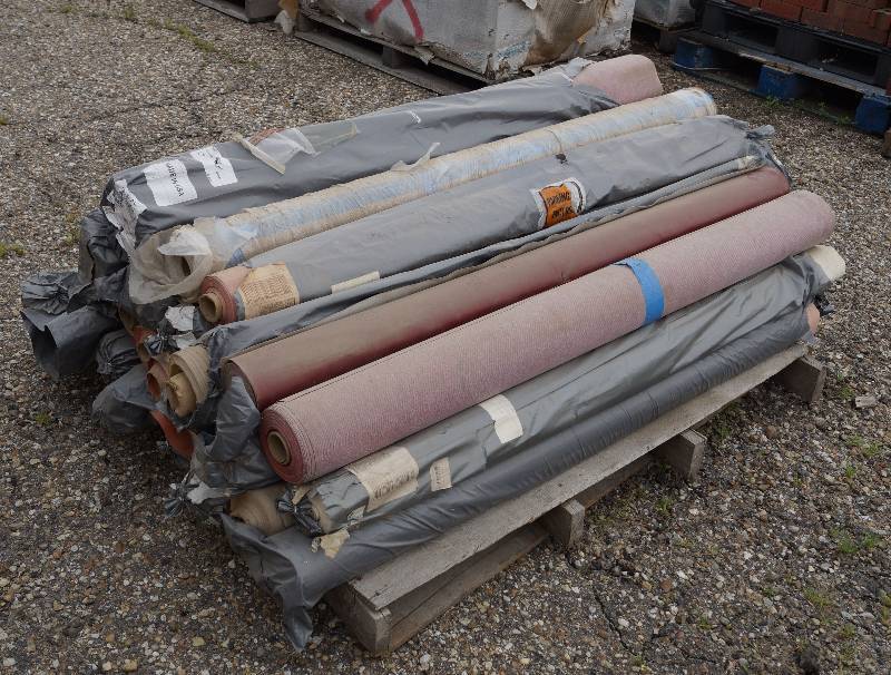 lot 4069 image: Pallet Lot of Vinyl Upholstery Rolls - Various Colors and Styles - 36 wide - Most new and unopened MUST SEE