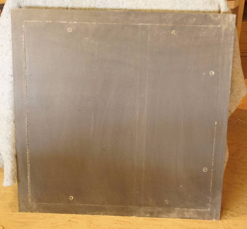 lot 9146 image: Electrical Panel Cover - 32 x 32 square - screwdriver-turn locks - New, never installed