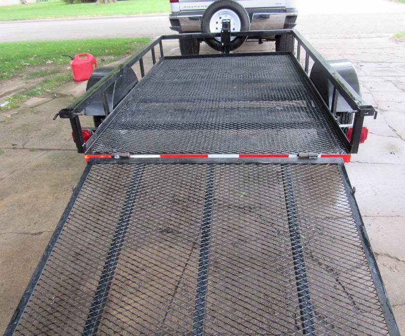 lot 7697 image: Lawn Trailer - Black 5 x 8 with Ramp Gate - MUST SEE