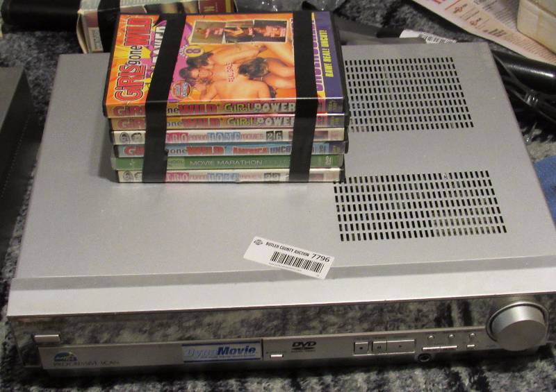 lot 7796 image: Panasonic DVD Home Theater Sound System & 6 DVDs Girls Cone Wild Adults Only
