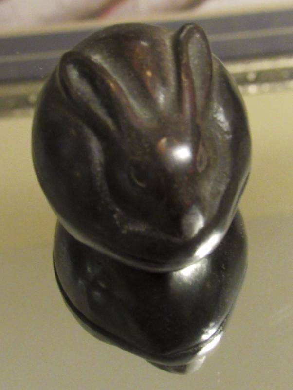 lot 7823 image: Japanese Rabbit Trinket Box - Metal - Heavy