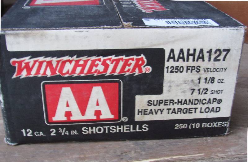 lot 7835 image: Big Box of Ammunition - 250 Winchester 12 Gauge 2-34 Shotgun Shells (boxed in 10 smaller boxes)