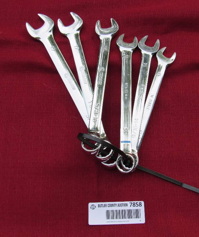 lot 7858 image: Open End Box End Wrenches - QTY 6 - Metric - Kobalt