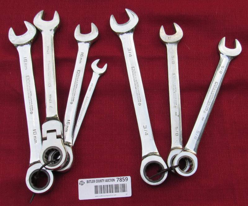 lot 7859 image: 7 piece wrench set - GearWrench - see photos for sizes
