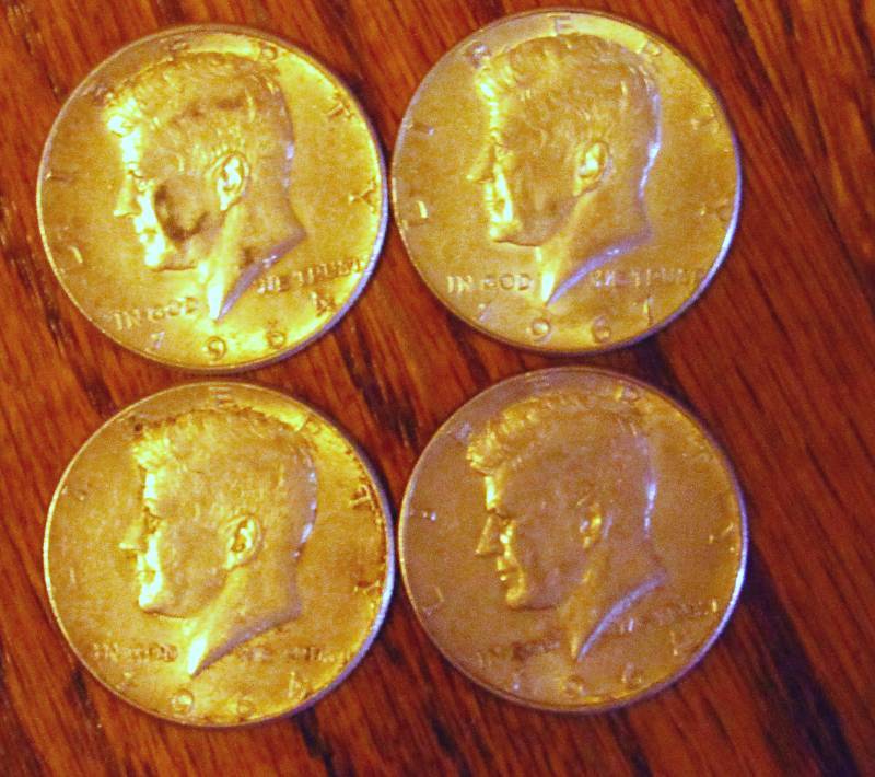 lot 7953 image: Lot of 4 - Half Dollars (3 are silver 1967, One is not silver 1967) Good Condition