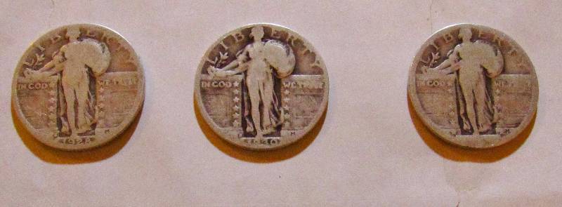 lot 7956 image: Lot of 3 Sliver Liberty Coins 1930, 1928