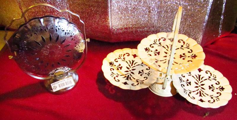 lot 2079 image: Lot of 2 Folding Table Displays for food or smaller decorations - very neat style - could be used at a wedding VERY UNIQUE See photos