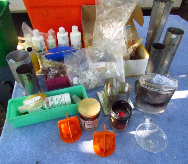 lot 1291 image: Lot of Candle Making Supplies, Scents,  Molds, Etc � See photo