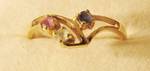 Mother's Ring - 14K Gold - with 3 colored stones - size 7.5 - 1.98 grams