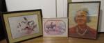 Lot of art prints and paintings - Cowboy, Indian and Ducks - see photos
