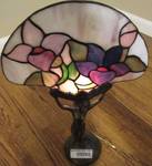 Art Deco Lamp with Stained Glass - features a pretty lady figure at the base - NEAT!