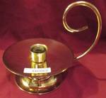 Brass Candle Holder - Vintage-Style w/ curly handle and tray for catching wax - must see