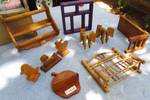 Lot of Wood Décor - Small knick-knack Shelves, Ducks, Bows and wall hangings - Cute!