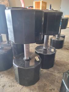lot 9174 image: Pair of Iron Grip Rubber Coated 135lb Dumbbells