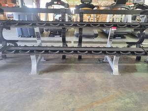 lot 9252 image: 2-Tier Metal Hammer Strength Barbell Rack