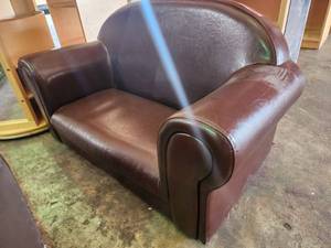 lot 22665 image: Childrens Brown Vinyl Couch