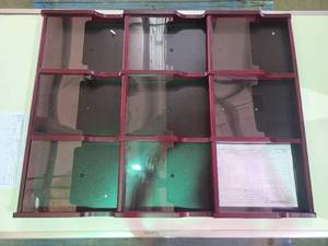 lot 22693 image: Cherry Colored Wood Flyer Board and a 5ft Quartet Whiteboard