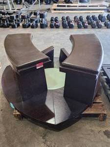 lot 22620 image: Wooden Table W Bench Seats