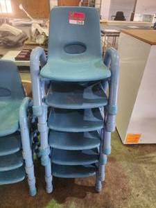 lot 22648 image: Lot of 6 Stackable 9in Kaplan Childrens Chairs