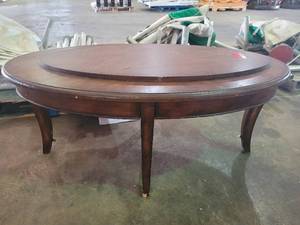 lot 22687 image: Wooden 4ft Eye Shaped Coffee Table