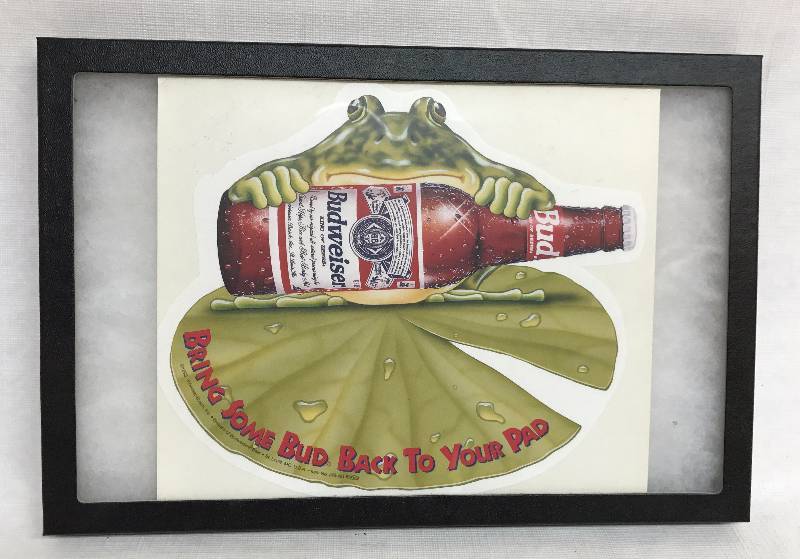 lot 9158 image: Budweiser Sticker  Art - Displayed in a Show Box Included