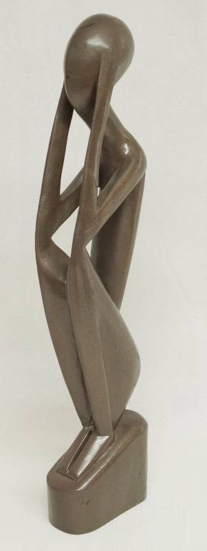 lot 2379 image: Thinking Figurine - Pretty Tall - Modern Style BlackVery Dark Brown - Cool - nice condition
