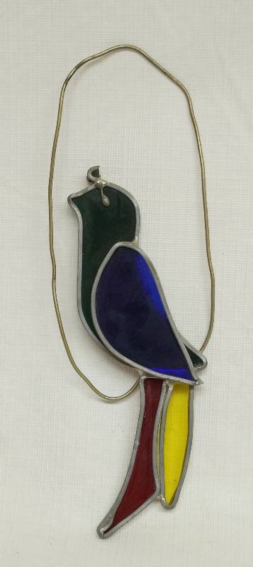 lot 2381 image: Stained Glass Bird Window Hanger