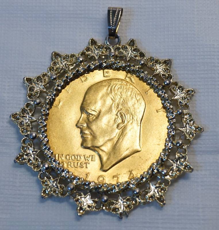 lot 9210 image: 1974 Ike United States One Dollar Coin Pendant