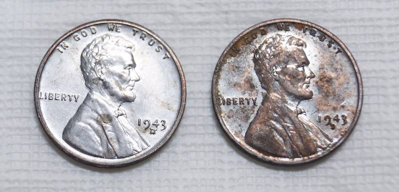 lot 9226 image: 1943 War Zinc Wheat Pennies - Cool