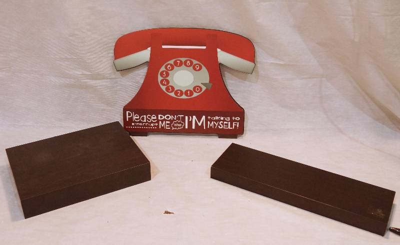 lot 5084 image: Unique Wall Phone Art and Two Shelves