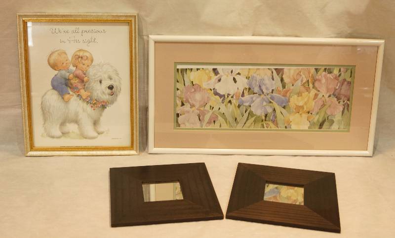 lot 5093 image: 2 Framed Pictures and 2 Hanging Mirrors