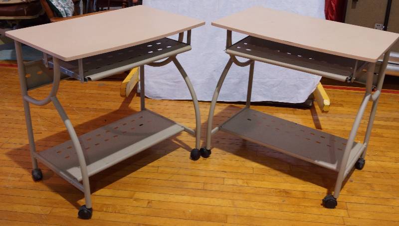 lot 5120 image: 2 School Rolling Desks  Carts