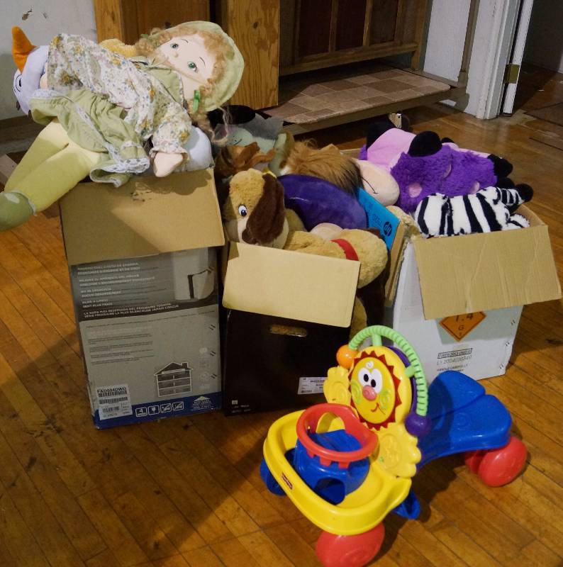 lot 5246 image: 3 Boxes of Toys and Riding Toy
