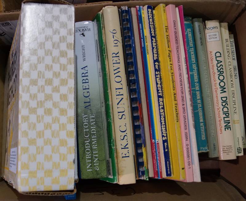 lot 2179 image: Lot of 2 Boxes of Education  Reference Books - See photos for titles