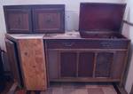 Vintage Console Stereo Record Player and 2 Wall Cabinets