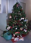 Fully Decorated Christmas Tree with Extra Bags of Ornaments and Stands - Super Find!