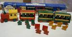 22 Piece Wooden TRAIN SET in Box with Happy Holidays Door Mat