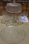 Glass Pie / Cake Keeper - Serving Tray and Stemware