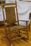 Rocking Chair - Wood w/ wicker covered seat and back - Great Condition - See Previous Lot for matching chair! - VERY NICE!
