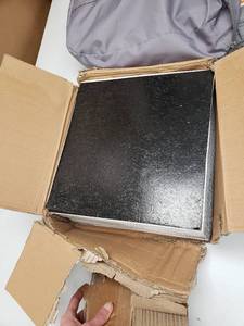 lot 87 image: VCT Peel and Stick Vinyl Flooring Tiles - 12in x 12in - Black Speckled - Pack of Many
