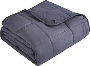 lot 6 image: Topper Weighted Microfiber Blanket, 25 lbs, Blue, 80in x 87in