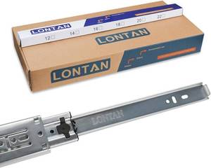 lot 7 image: Lontan 3 Fold Ball Bearing 18in Drawer Slide, Pack of 6
