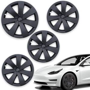 lot 13 image: Terfulnel 19 Inch Hubcap Fit 2017-2023 Tesla Model Y Matte Black, Pack of 4