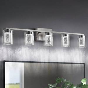 lot 19 image: Stamford Bathroom Light Fixture 5 Light Brushed Nickel