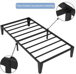 lot 29 image: AIRON Twin Metal Bed Frame, 75in x 38in