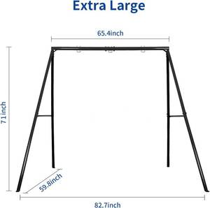 lot 34 image: IKARE Heavy duty metal swing frame extra large swing stand for kids and adults supports up to 440 LBS fits for most swings great for indoor and outdoor activities garden backyard playground